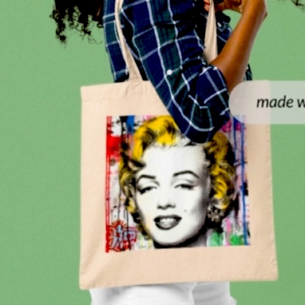 NWOT Canvas Tote Marilyn Monroe pop art classic summer feminine classy recycled